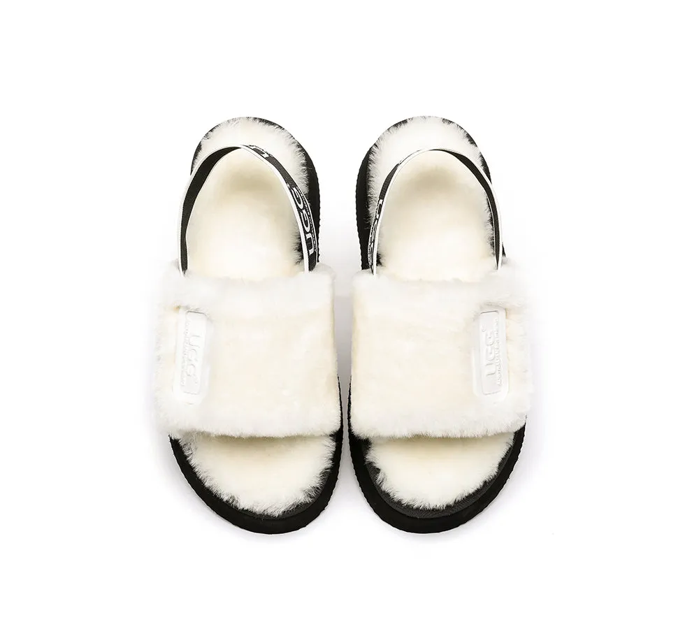 UGG Sandals Women Platform Fluffy Slides Poppin