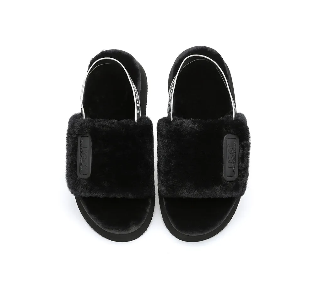 UGG Sandals Women Platform Fluffy Slides Poppin