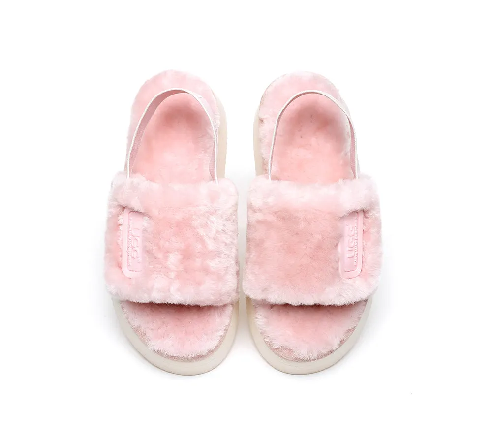 UGG Sandals Women Platform Fluffy Slides Poppin