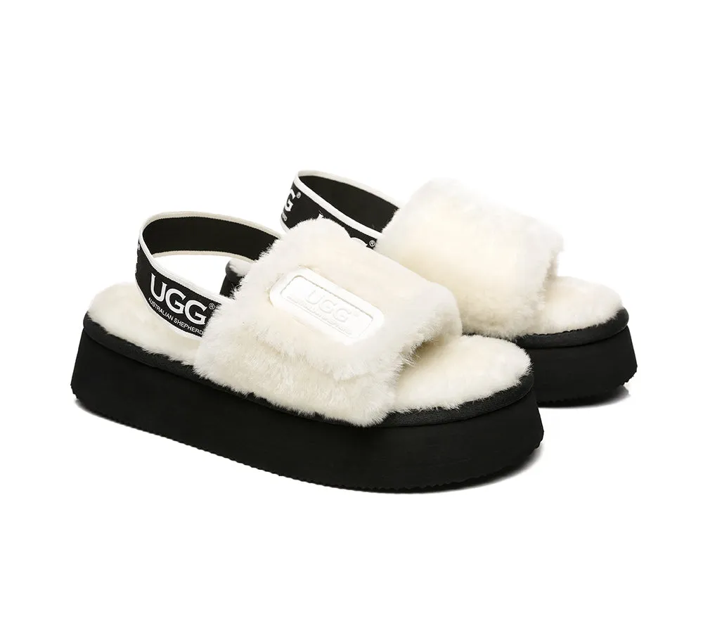 UGG Sandals Women Platform Fluffy Slides Poppin