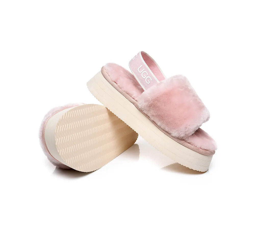 UGG Sandals Women Platform Fluffy Slides Poppin