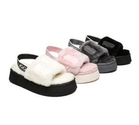 UGG Sandals Women Platform Fluffy Slides Poppin