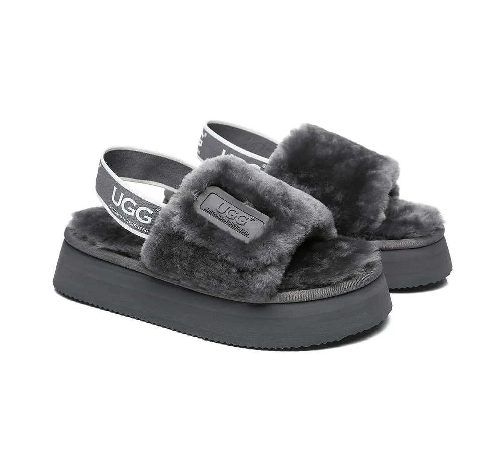 UGG Sandals Women Platform Fluffy Slides Poppin