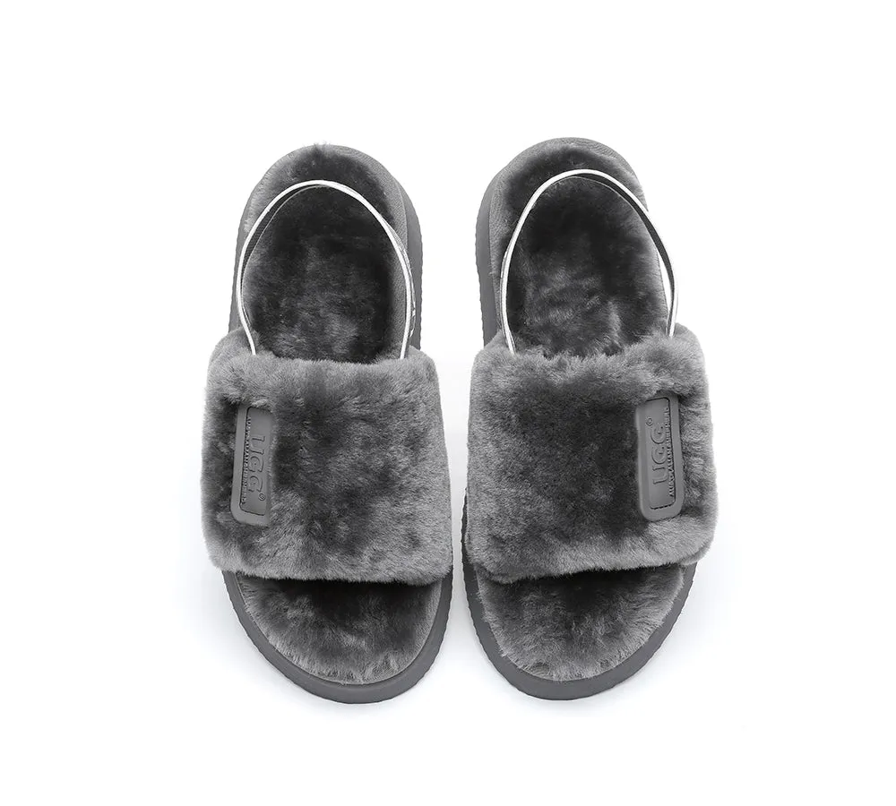 UGG Sandals Women Platform Fluffy Slides Poppin