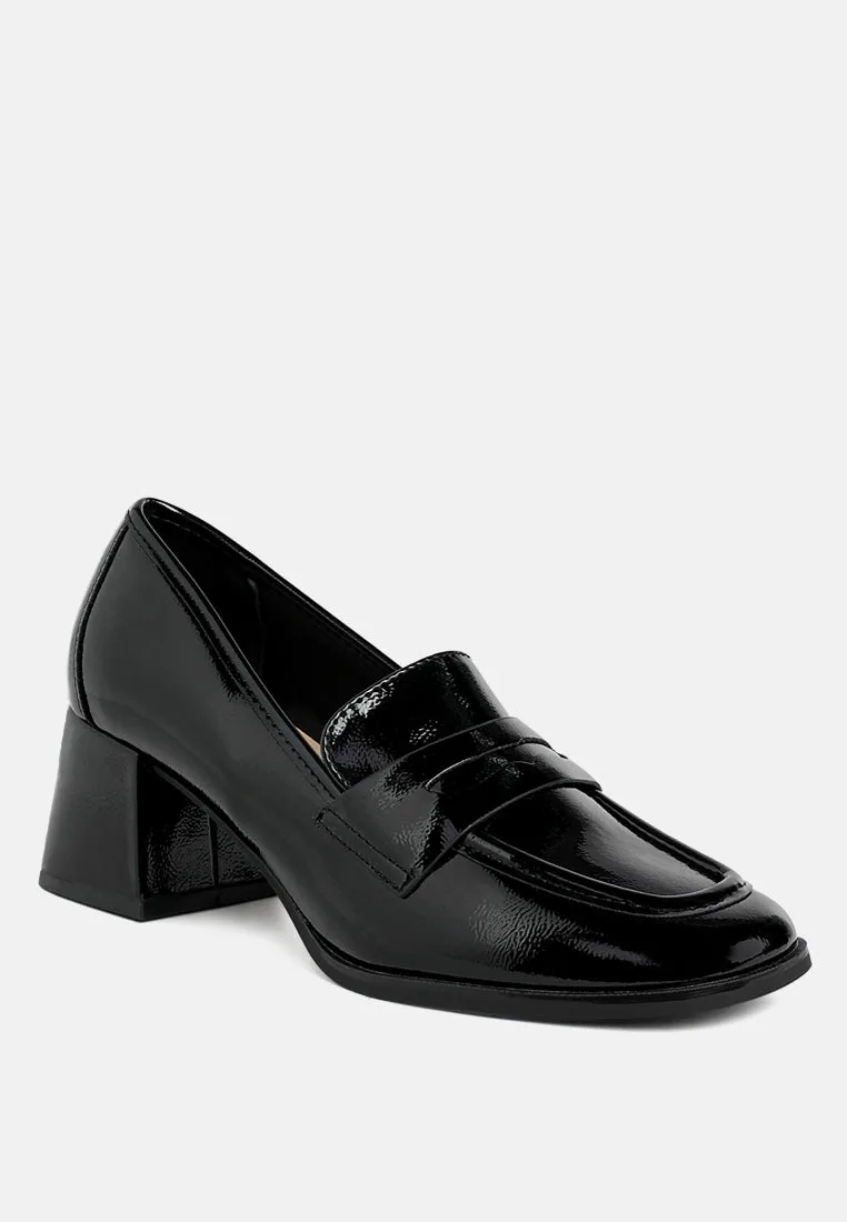 Umdoni Penny Strap Block Heel Loafers