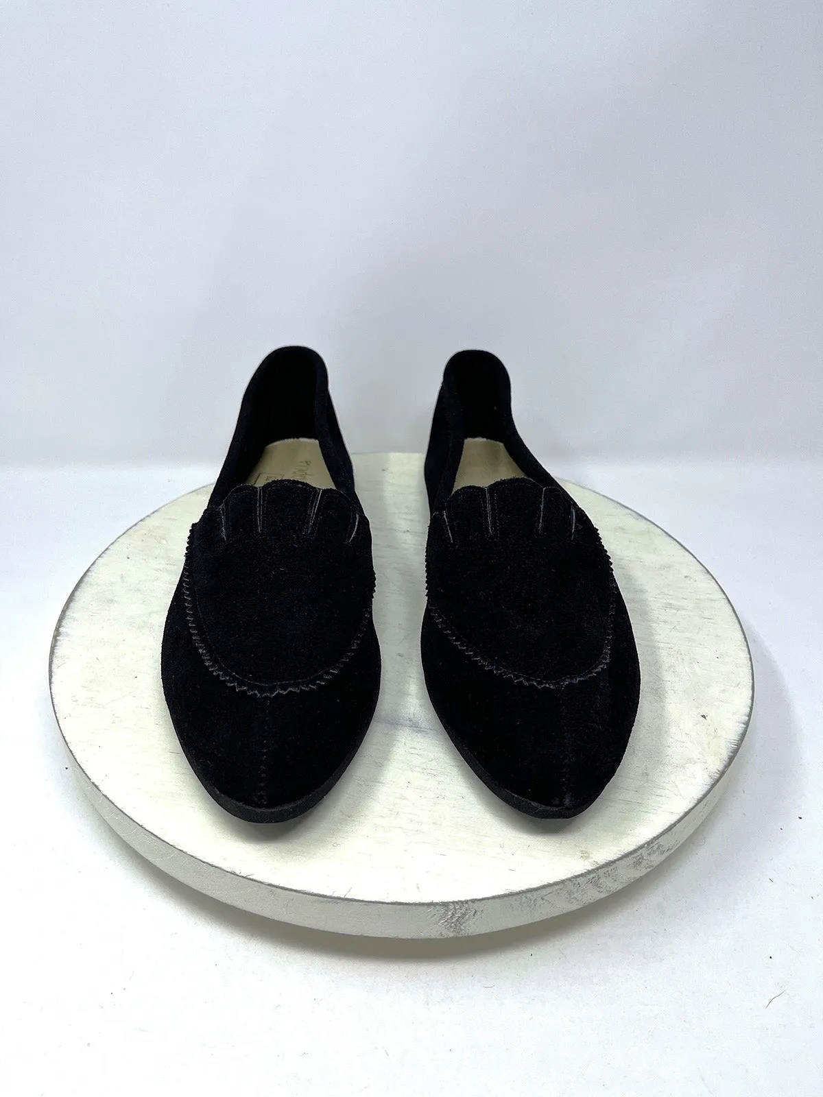 Vintage Happy Hoppers Size 11 Black Suede Loafers NIB