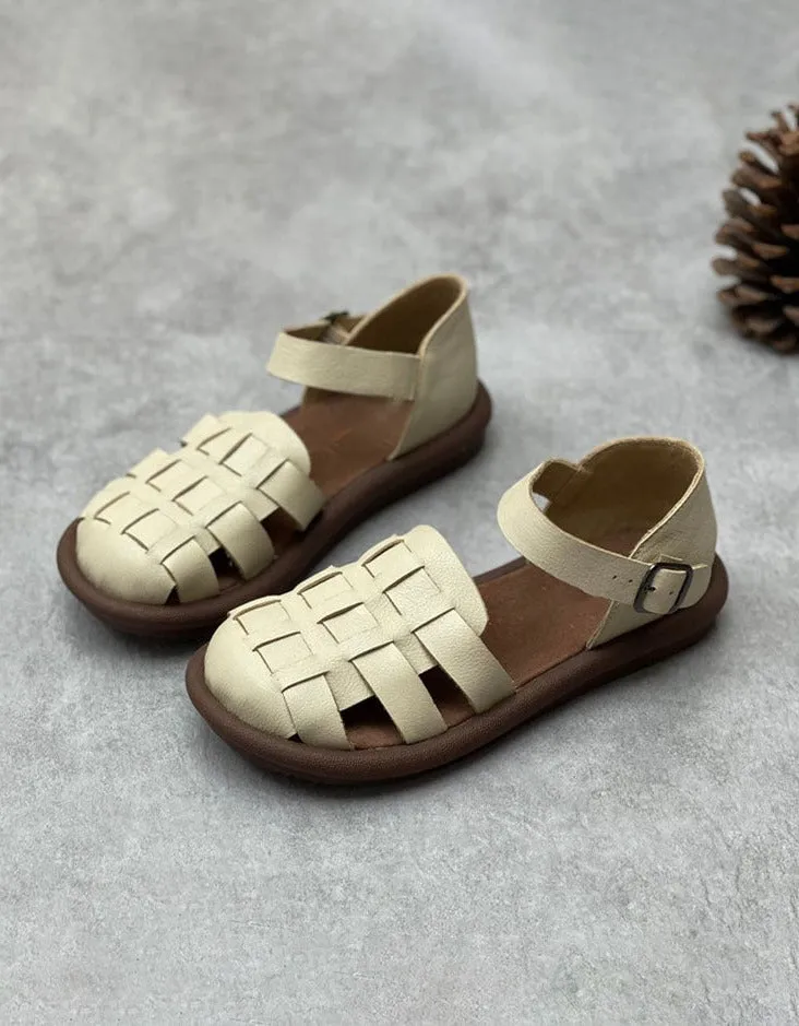 Wide Toe Box Soft Sole Comfortable Retro Flat Sandals