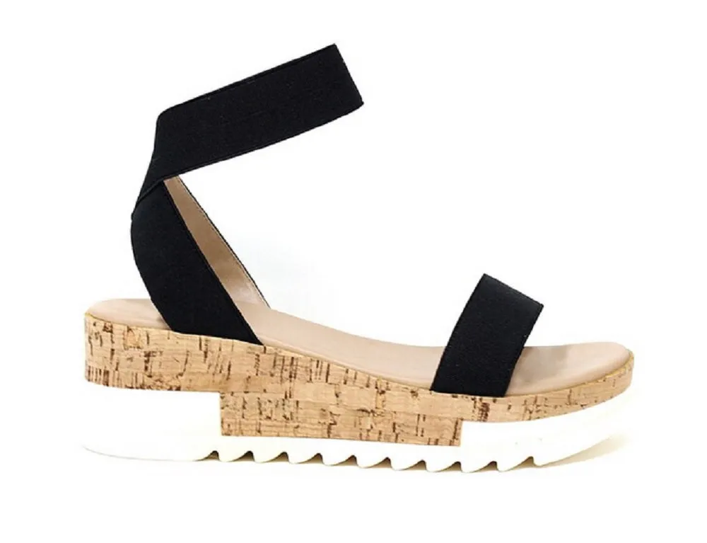 Women's Espadrille Flatform Platform Stretch Ankle Strap Sandals