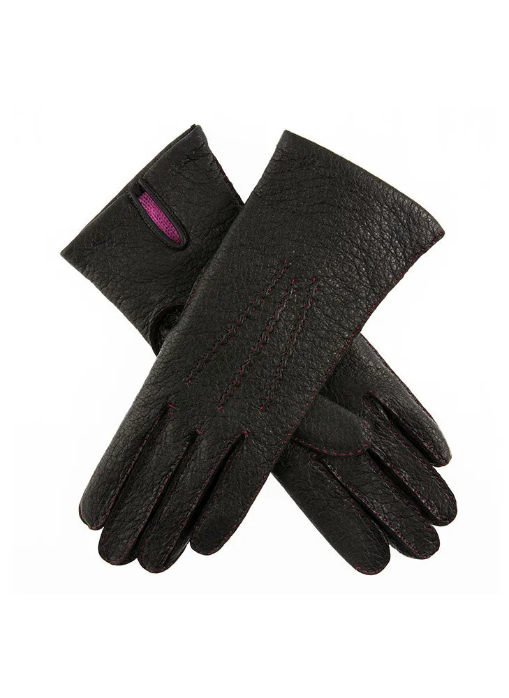 Women's Heritage Handsewn Three-Point Cashmere-Lined Peccary Leather Gloves